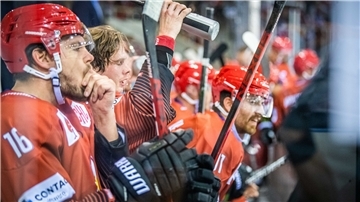 Spieler der Eishockeymannschaft Fischtown Pinguins.