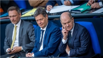 Kanzler Olaf Scholz (SPD) mit seinen Ministern Robert Habeck (Grüne) und Christian Lindner (FDP). Können die Streitpunkte in der Ampel-Koalition beigelegt werden?