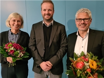 Gruppenfoto Karin Goldmann, Benjamin Bünemann und Andreas Helberg.