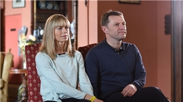 Kate und Gerry McCann geben der BBC Journalistin Fiona Bruce ein Interview in Loughborough zum Verschwinden ihrer Tochter Madeleine.