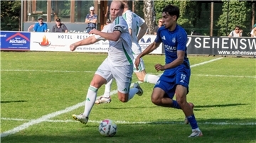 Kevin Rehling im Spiel gegen Eintracht Celle. Im Hinblick auf Einsatz und Kampfgeist war der Mannschaftskapitän stets ein Vorbild für seine Mitspieler.