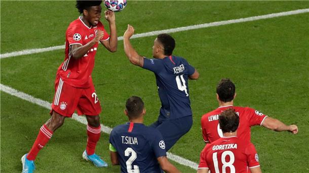 Königsklassen-Held Coman wechselt von Bayern zu Al-Nassr Kingsley Coman (l) köpft im Champions-League-Finale 2020 das Siegtor.