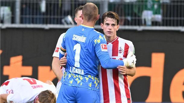 Rekordtor im XXL-Spiel: Der Kölner Wahnsinn in Wolfsburg Kölns Jakub Kaminski (r) schoss beim 3:3 in Wolfsburg das späteste Tor der Bundesliga-Geschichte.