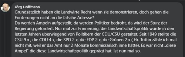 Bauernproteste: Mehr als 2000 demonstrieren in Aurich - Scholz: „Galgen sind keine Arguemente“ Kommentar auf Facebook.