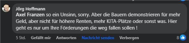 Bauernproteste: Mehr als 2000 demonstrieren in Aurich - Scholz: „Galgen sind keine Arguemente“ Kommentar auf Facebook.