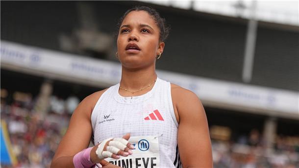 Kugelstoß-Olympiasiegerin Yemisi Ogunleye hatte technische Probleme.