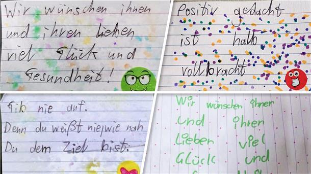 Kurze Worte - große Geste. „Glücklichmacher" erfreuen den Empfänger der Botschaft.