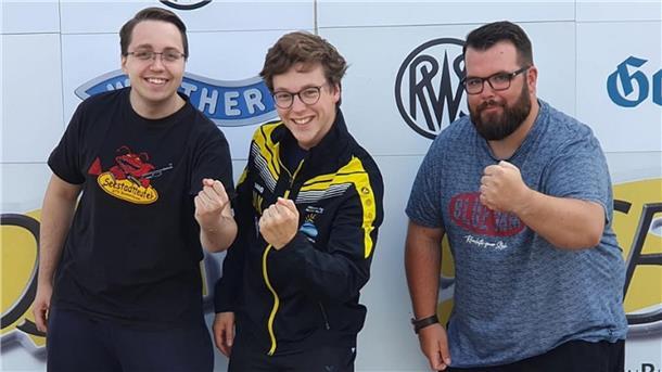 Landesmeister mit der Schnellfeuerpistole (von links): Kristopher Quell, Jan Luca Karstedt und Paul Philipp Mühlenbeck