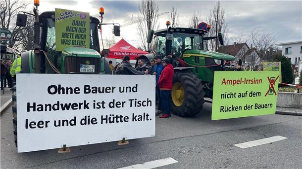 Landwirte protestieren in Biberach.