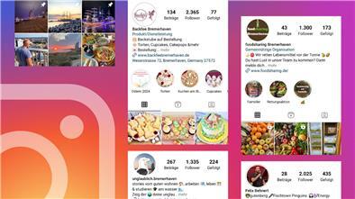Collage mit Instagram-Profilen