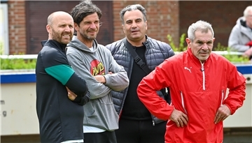 Legenden unter sich beim Yesterday Cup (von links): Lars Toborg, Rouven Brandt, Mehmet Dogan und Claus Wachaczewsky.