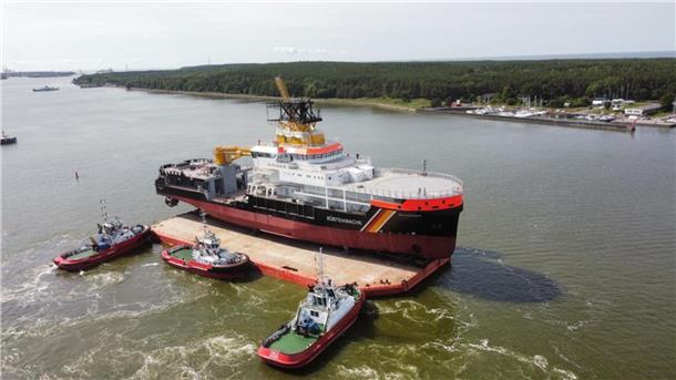 Letzter Moment auf dem Trockenen: die „Scharhörn“ auf dem Ponton der litauischen Werft. Bundesanstalt für Wasserbau