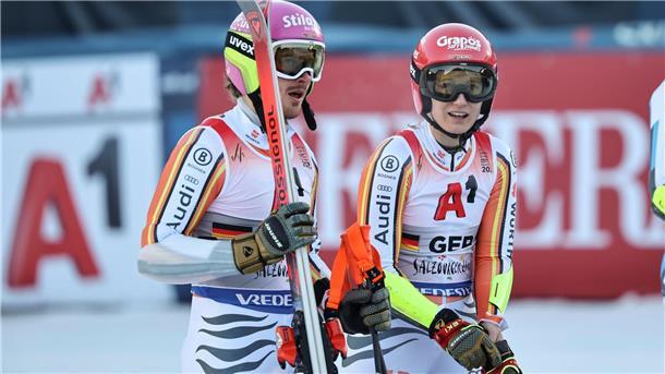 Linus Straßer (l.) und Lena Dürr schieden mit dem deutschen Team im WM-Viertelfinale gegen die Schweiz aus.