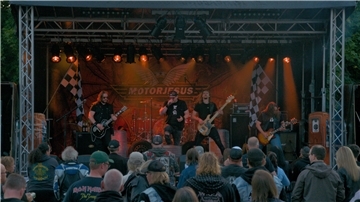 Band Motorjesus 2021 auf dem "Rock am Fleeth".