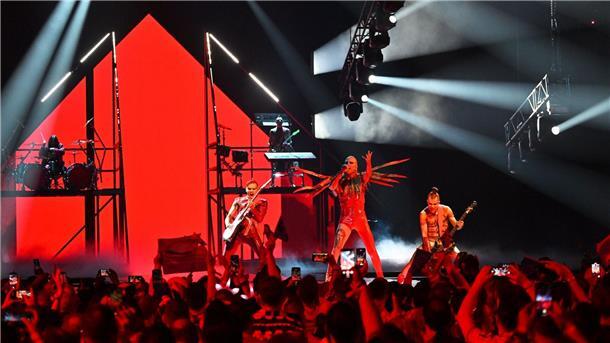 Lord-of-the-Lost-Sänger: ESC-Pleite nicht weiter schlimm Lord Of The Lost beim ESC-Finale in Liverpool.