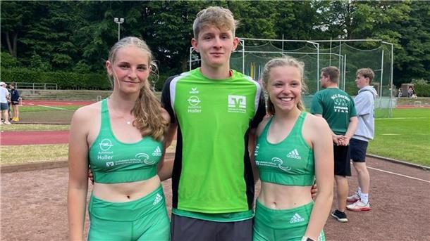 Malin Sulenski, Ole Stein und Hannah Pöhl (v. li./alle TSV Wehdel) waren mit ihren Leistungen bei den norddeutschen Meisterschaften sehr zufrieden.