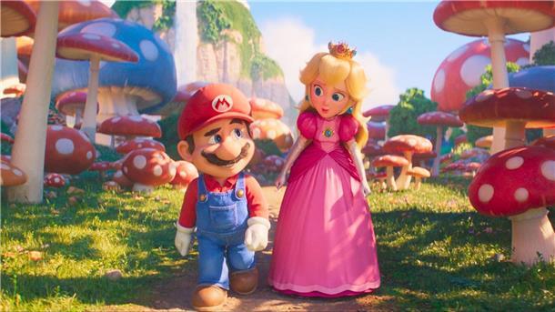 Fröhliche Comic-Welt: „Der Super Mario Bros. Film“ Mario und Prinzessin Peach, die eine talentierte Kämpferin ist.