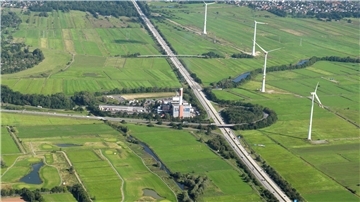 Marktfleth, Geeste und MBA. Luftfoto Scheer