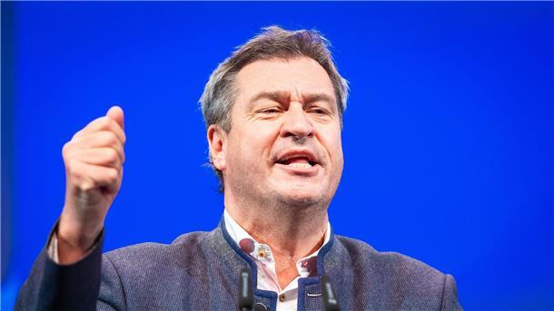 Söder fordert Grenzpolizei in ganz Deutschland Markus Söder, Ministerpräsident von Bayern und CSU-Vorsitzender, spricht auf dem 75. Deutschlandtag der Jungen Union.