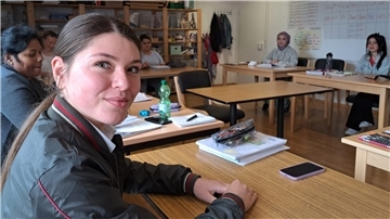 Maryna Mykolaieva ist vor einem Jahr aus der Ukraine nach Hagen gekommen und besuch nun einen Sprachkurs beim Verein Nestwerk. 