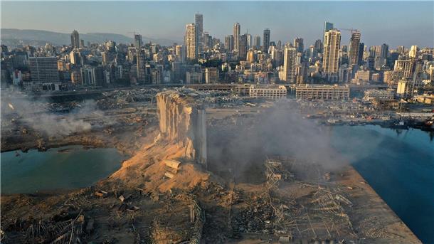 Massive Zertörung: Das Bild zeigt die Folgen der Explosion im Hafen von Beirut.