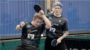 Matti von Harten (links) und Elger Neumann wollen mit dem TSV Lunestedt zurück in die Tischtennis-Regionalliga.