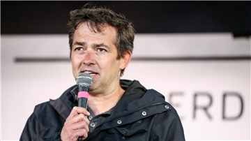 Michael Ballweg, Initiator von „Querdenken“, auf dem Cannstatter Wasen bei einer Protestkundgebung seiner Initiative im Mai 2020.