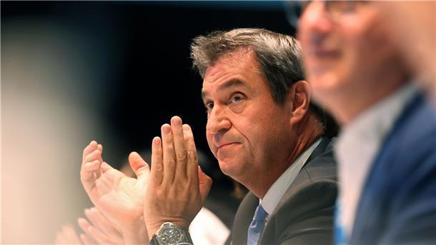 Ministerpräsident Markus Söder beim CSU-Parteitag in Augsburg.