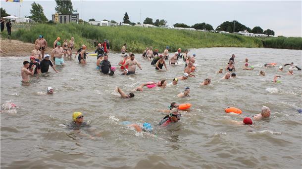 Schwimmer in der Weser