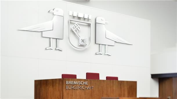 Mit dem Aprilscherz hat sich die Bremische Bürgerschaft Mühe gegeben: Statt Löwen zieren Möwen das Wappen.