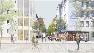 Mit dem Erwerb und Abriss der Karstadt-Immobilie soll Platz für etwas Neues geschaffen werden. Bislang hat das Land eine erste Teilsumme in Höhe von 12,5 Millionen Euro bewilligt. Ob die Stadt weitere Millionen bekommt, ist noch völlig unklar. Grafik: Architekturbüro Heller