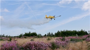 Feuerwehr übt für Waldbrände im Harz mit Löschflugzeug Mit einem Löschflugzeug üben Einsatzkräfte im Harz die Waldbrandbekämpfung.