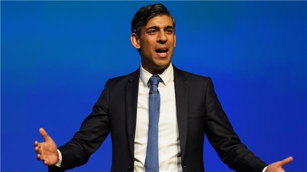 „Mit unseren neuen Gesetzen werden wir zugunsten der Mehrheit gegen die Minderheit durchgreifen“: der britische Premier Rishi Sunak.
