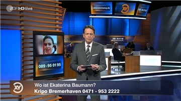 Rudi Cerne spricht in der Sendung "Aktenzeichen XY"