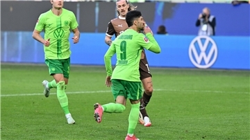 Mohamed Amoura erzielte den Wolfsburger Ausgleich.