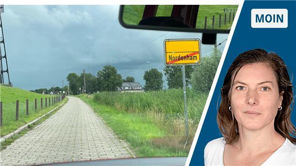 Bild-Kombination: Landstraße und Porträt einer Frau.