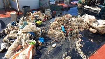 Müll, der aus dem Meer gefischt wurde.
