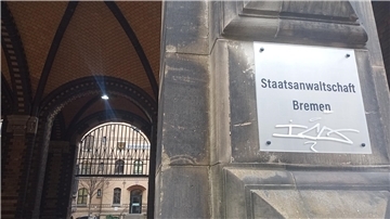 Schild am Gebäude der Staatsanwaltschaft