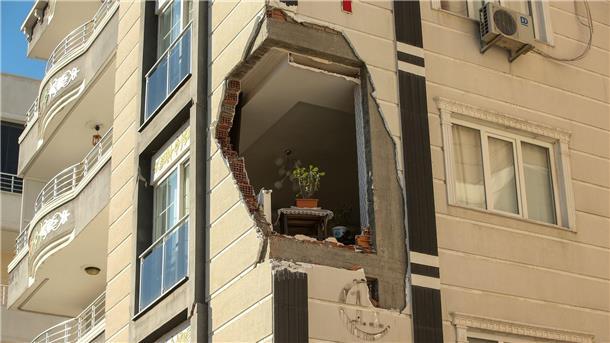 Nahezu surreal erscheint diese vom Erdbeben unberührte Zimmerpflanze im türkischen Adiyaman.