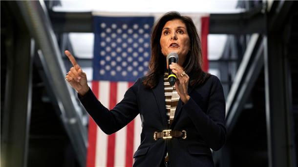 Nikki Haley plädiert für Unterstützung der Ukraine Nikki Haley bei einer Wahlkampfveranstaltung in Iowa.