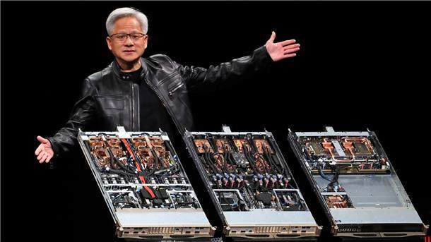 USA dominieren die Börsen – Deutsche Firmen Außenseiter Nvidia-Chef Jensen Huang: Der Chipkonzern ist dank des Booms um KI wertvollstes Unternehmen der Welt - vor Apple (Archivbild)