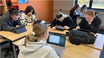 Oberstufenschüler bei der Arbeit.