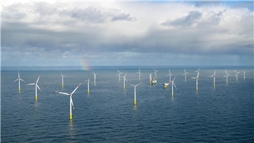 Der Offshore-Windpark Riffgat rund 15 Kilometer nördlich der Insel Borkum.