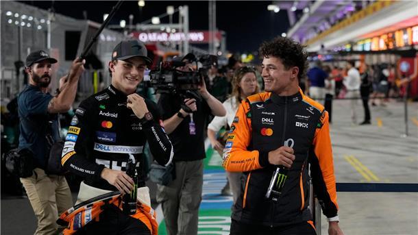 Cool wie ein Gefrierfach: McLarens WM-Stoiker Piastri Oscar Piastri (l) und Lando Norris