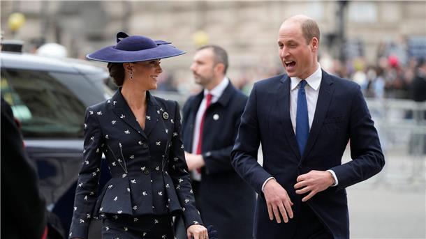 Prinz William und Prinzessin Kate treffen zum jährlichen Gottesdienst am Commonwealth Day in der Westminster Abbey ein.