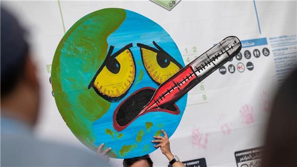 Die Klimakonferenz, eine Baustelle Protest beim UN-Klimagipfel COP27.