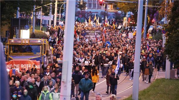 Protestmarsch in Gera.