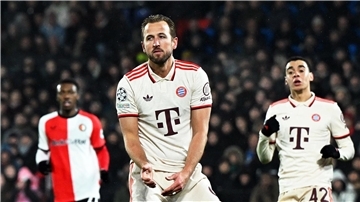 Pure Verzweiflung: Harry Kane (l) und Jamal Musiala (r) hatten kein Schussglück.