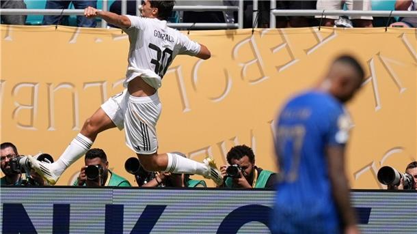 Real-Youngster Gonzalo Garcia jubelt nach seinem 1:0.
