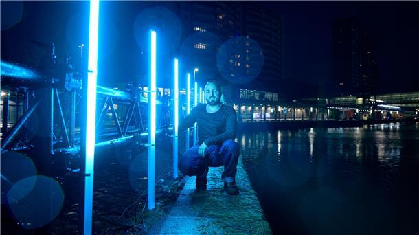 Riccardo Castagnola beim Testlauf einer der Installationen, mit denen er und sei...